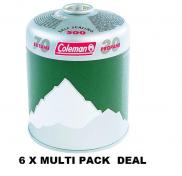 6 x Coleman C500 Propane Butane Mix Cartridge 445g Multi Pack Deal 