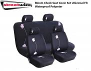 Streetwize Bloom Check Seat Cover Set Universal Fit Waterproof Polyester SWSC81