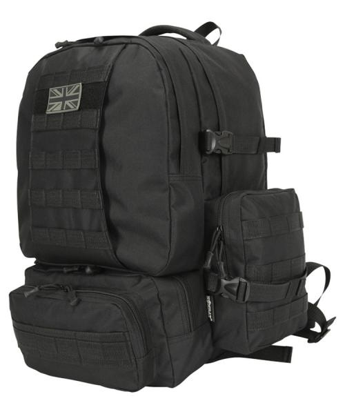 Kombat UK Black Expedition Pack 50L Military Tactical Molle Backpack ...