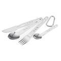 Gelert Cutlery Set Knife Fork Spoon and Carabiner 