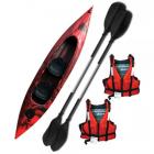 Riber Two Man Sit In Kayak Black & Red Starter Pack