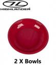 2 x Highlander 20cm Soup Cereal Bowl Plastic Unbreakable Camping Raspberry CP068