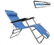 Leisurewize Easi-Recline Sun Lounger Chair - Blue Garden Camping Caravan LW674