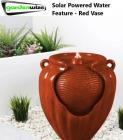 Gardenwize Red Garden Outdoor Solar Ceramic Terracotta Water Fountain Feature