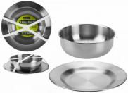 Summit Stainless Steel Plate + Bowl 2 Piece Set Camping Outdoor Hiking Travel