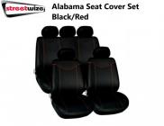 Streetwize Alabama Seat Cover Set Black/Red 11pce Universal SWSC43