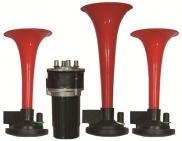 Streetwize Monza Triple Air Horn with Red Trumpets 