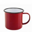 Falcon Housewares Red and Black Rim Traditional Retro Classic Enamel Mug 1/2pt 0.28lt 