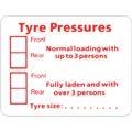 W4 Tyre Pressure Stickers