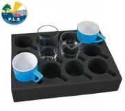 HABA Florence Foam Cup Glass Mug Holder Storage 330mm x 245mm x 60mm Black MI303