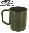 Highlander Camping Mug 355cc 275ml Olive Green Plastic Unbreakable CP065-OG