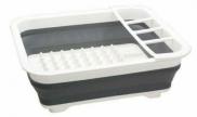 Quest Collapsible Wares Dish Rack And Drainer Grey / White