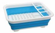 Quest Collapsible Wares Dish Rack And Drainer Blue / White
