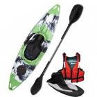 Riber One Person Sit In Kayak White Water Tourer Starter Pack Green White & Black