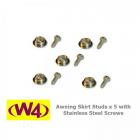 W4 Awning Skirt Studs & Screws Stainless Steel Pack of 5 - 37661