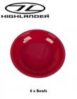 6 x Poly Plastic Soup Cereal Bowl 20cm Raspberry Red Camping CP068 Highlander