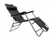Leisurewize Easi-Recline Sun Lounger Chair - Black Garden Camping Caravan