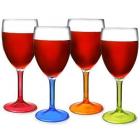 Flamefield Coloured Acrylic Party Wine Glasses 10oz 290ml - Pack of 4 