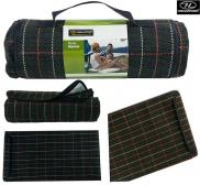 Highlander Green Tartan Check Picnic Blanket Fleece Travel Rug Camping