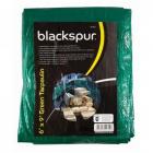 Blackspur Tarpaulin 6 x 9ft (1.8 x 2.7m) Green Groundsheet