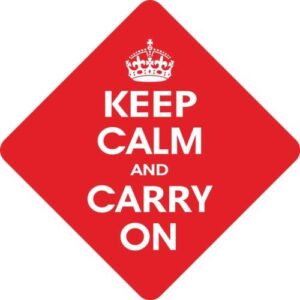 Keep Calm And Carry On Diamond Shaped Window Hanger