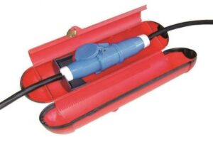 Mains Site Plug and Coupler Safebox HOOK UP Caravan Motorhome Camping PO122