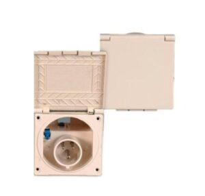 230V Mains Hook Up Inlet Socket Caravan Motorhome VW Camper Flush Fitting Beige