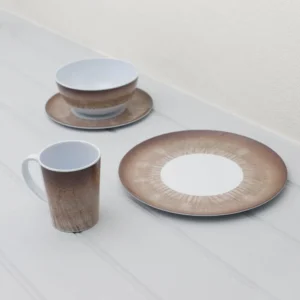 Leisurewize Stone Melamine 16pc Dining Dinner Set 100% Melamine