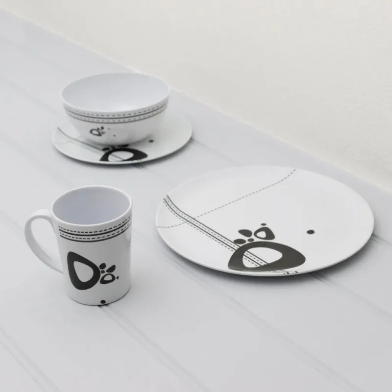Leisurewize 16 Piece Abstract Melamine Dinner Set Caravan Motorhome LWACC235
