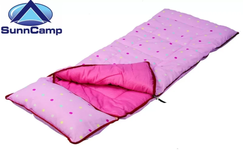 Sunncamp Deluxe Junior Pink Dotty With Pillow Sleeping Bag