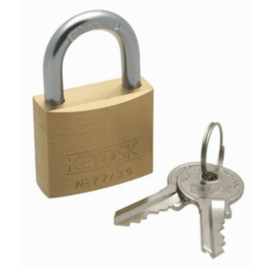 W4 Small Padlock Durable Brass Lock 3 Keys Caravan Tent Motorhome 37664