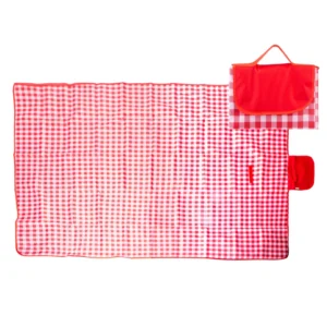 Summit Oxford Picnic Blanket Gingham Red 145cm x 80cm SUM710053