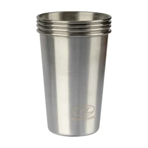 Highlander Stainless Steel Cup Set Lightweight Durable 500ml X 4 - CP289-4-SR
