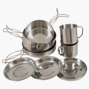 Highlander Peak Weekender 7 Piece camping Cook Set Stainless Steel CP215