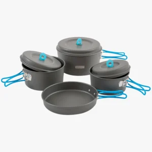 Highlander Vertex Family Camping Cook Set Buschcraft Camping Travel Grey CP212