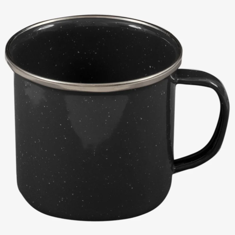Highlander Black Deluxe Enamel Mug Stainless Steel Metal Cup