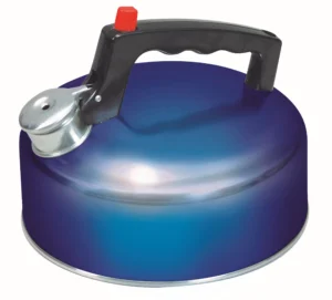 Sunncamp 2 Litre Stainless Steel Whistling Kettle Blue Camping Caravan Kettle