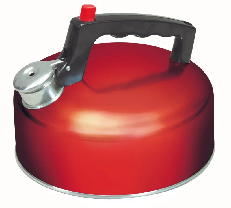 Sunncamp 2 Litre Stainless Steel Whistling Kettle Red Camping Caravan Hob Kettle