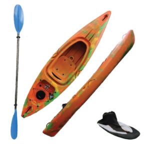 Riber Deluxe One Man Sit In Kayak R-1018-Orange/Green/Yellow