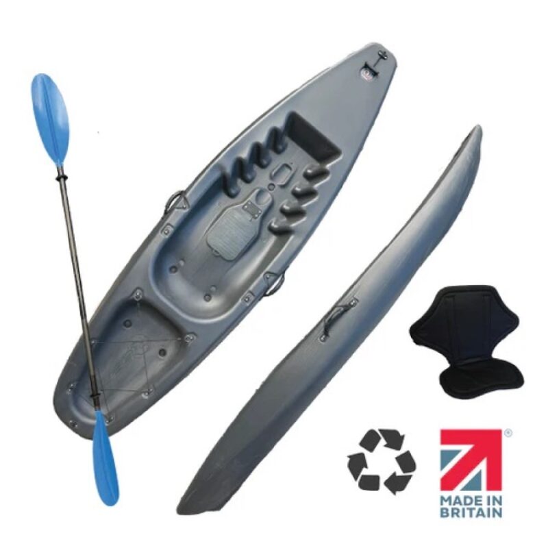 Riber Photon Sit On Top Kayak With Paddle & Backrest R-1036-Slate Grey
