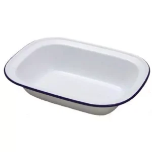 Falcon Traditional 22cm Oblong Pie Dish - White Enamel
