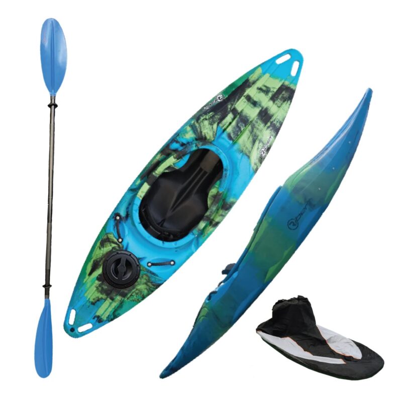 Riber Sit In White Water Tourer Kayak R-1016-Blue/Green/Black