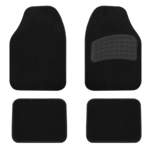 Streetwize Universal 4 Piece Carpet Mat Set in Black with Heel Pad SWCM117