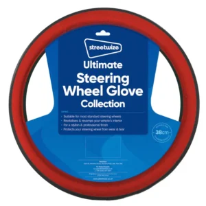 Streetwize Ultimate Steering Wheel Glove - Black/Red Sports Grip SWWG6