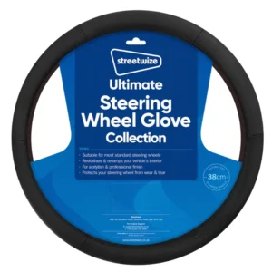 Streetwize Ultimate Steering Wheel Cover Glove - Black Leather Finish SWWG8