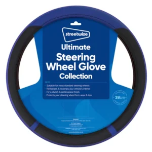 Streetwize Ultimate Steering Wheel Glove - Soft Grip - Black/Blue SWWG15