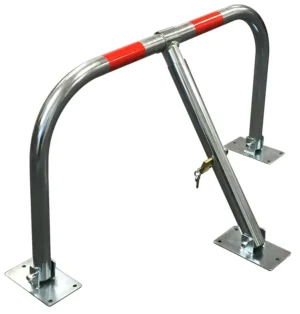 3 Legged Folding Security Car Parking Barrier Post With Padlock & 3 Keys SWWL10