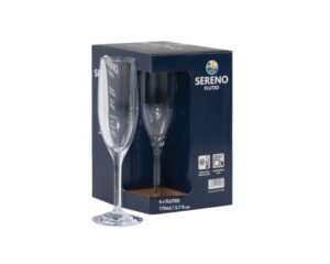 PLS High Quality Polycarbonate Sereno Champagne Flute 170ml - Set of 4