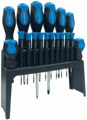 Screwdriver Set 18 Pieces Magnetic Tips Storage Rack Stand SWSD1