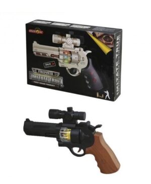 Kids Revolver Pistol Toy Gun Flashing Lights & Sounds Boys Girls Army Role Play